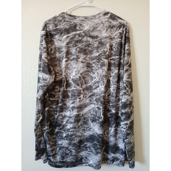 Vapor Apparel Mens Lightweight Long Sleeve Fishing Shirt Large Marble Print - Picture 3 of 14